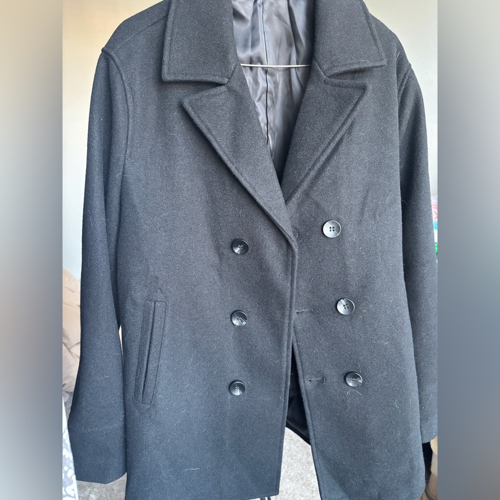 Men's Black Double-Breasted Coat